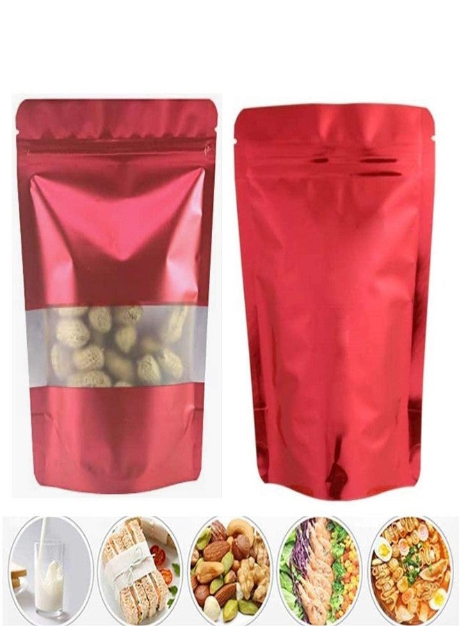 VELEXE Red Matte Zip Lock Stand Up Pouches | 150mm*220mm | 500 Grams | Pack of 25 | Reusable, Leakproof & Airtight Multi-Purpose Pouches with Self-Sealing Technology - Image 2